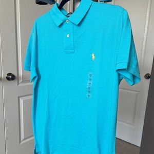MEN’S Polo Custom Slim Fit Bright Blue Polo